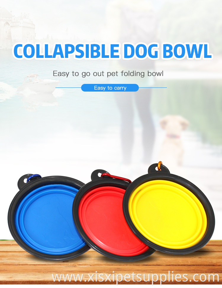 Factory Wholesale Outdoor Travel Portable Foldable Dog Water Food Bowl Collapsible Pet Dog Bowl